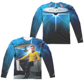 Star Trek Kirk's Ship (Front/Back Print) Men's Regular Fit Polyester Long-Sleeve T-Shirt