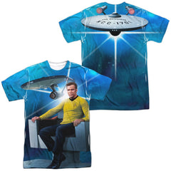 Star Trek Kirk's Ship (Front/Back Print) Men's Regular Fit Polyester Short-Sleeve T-Shirt