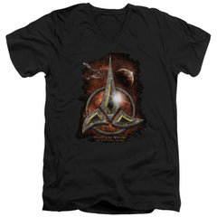 Star Trek Klingon Crest Men's 30/1 Cotton Slim V-Neck T-Shirt