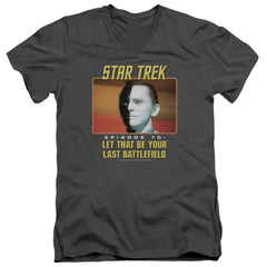 Star Trek Last Battlefield Men's 30/1 Cotton Slim V-Neck T-Shirt