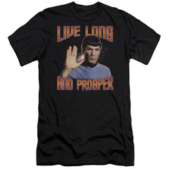 Star Trek Live Long And Prosper Men's Ultra-Soft 30/1 Cotton Slim Short-Sleeve T-Shirt