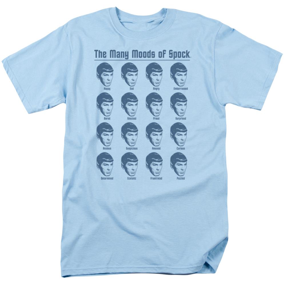 Star Trek Many Moods Of Spock Men's 18/1 Cotton Short-Sleeve T-Shirt