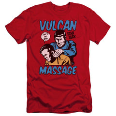 Star Trek Massage Men's Ultra-Soft 30/1 Cotton Slim Short-Sleeve T-Shirt