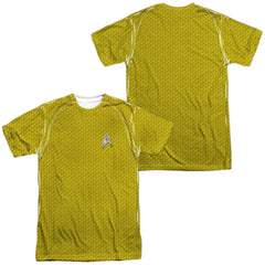 Star Trek Movie Command Uniform (Front/Back Print) Men's Regular Fit Polyester Short-Sleeve T-Shirt