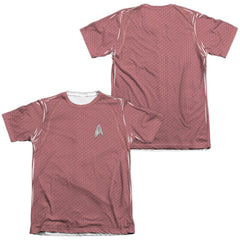 Star Trek Movie Engineering Uniform (Front/Back Print) Men's Regular Fit Poly Cotton Short-Sleeve T-Shirt