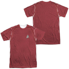 Star Trek Movie Engineering Uniform (Front/Back Print) Men's Regular Fit Polyester Short-Sleeve T-Shirt