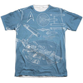 Star Trek Multi Angle Plans Men's Regular Fit Poly Cotton Short-Sleeve T-Shirt