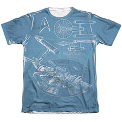 Star Trek Multi Angle Plans Men's Regular Fit Poly Cotton Short-Sleeve T-Shirt