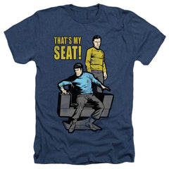 Star Trek My Seat Men's 30/1 Heather 60 40 Poly Short-Sleeve T-Shirt