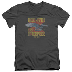 Star Trek NCC-1701 Men's 30/1 Cotton Slim V-Neck T-Shirt