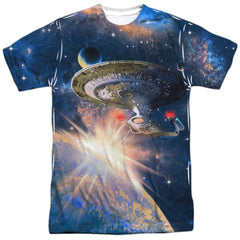 Star Trek Next Generation Enterprise Men's Regular Fit Polyester Short-Sleeve T-Shirt