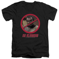 Star Trek No Klingons Men's 30/1 Cotton Slim V-Neck T-Shirt