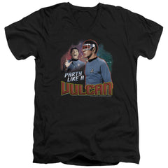 Star Trek Party Like A Vulcan Men's 30/1 Cotton Slim V-Neck T-Shirt