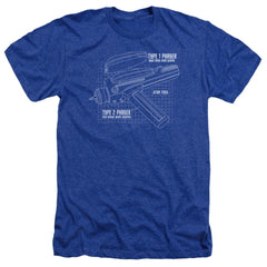 Star Trek Phaser Plans Men's 30/1 Heather 60 40 Poly Short-Sleeve T-Shirt