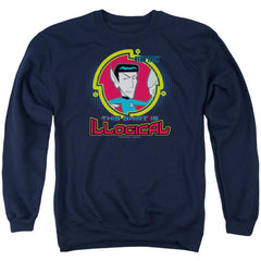 Star Trek Quogs Illogical Men's Crewneck 50 50 Poly Long-Sleeve T-Shirt