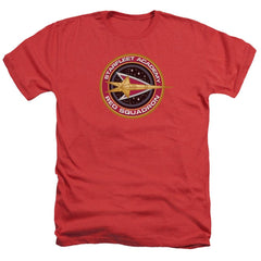 Star Trek Red Squadron Men's 30/1 Heather 60 40 Poly Short-Sleeve T-Shirt