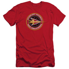 Star Trek Red Squadron Men's Ultra-Soft 30/1 Cotton Slim Short-Sleeve T-Shirt