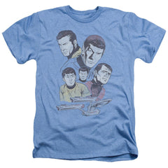 Star Trek Retro Crew Men's 30/1 Heather 60 40 Poly Short-Sleeve T-Shirt