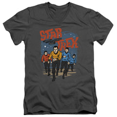 Star Trek Run Forward Men's 30/1 Cotton Slim V-Neck T-Shirt