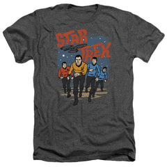 Star Trek Run Forward Men's 30/1 Heather 60 40 Poly Short-Sleeve T-Shirt