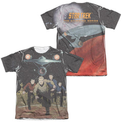 Star Trek Running (Front/Back Print) Men's Regular Fit Poly Cotton Short-Sleeve T-Shirt