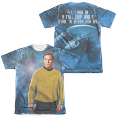 Star Trek Ship For My Captain (Front/Back Print) Men's Regular Fit Poly Cotton Short-Sleeve T-Shirt