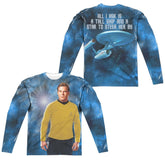 Star Trek Ship For My Captain (Front/Back Print) Men's Regular Fit Polyester Long-Sleeve T-Shirt