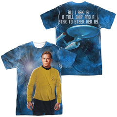 Star Trek Ship For My Captain (Front/Back Print) Men's Regular Fit Polyester Short-Sleeve T-Shirt