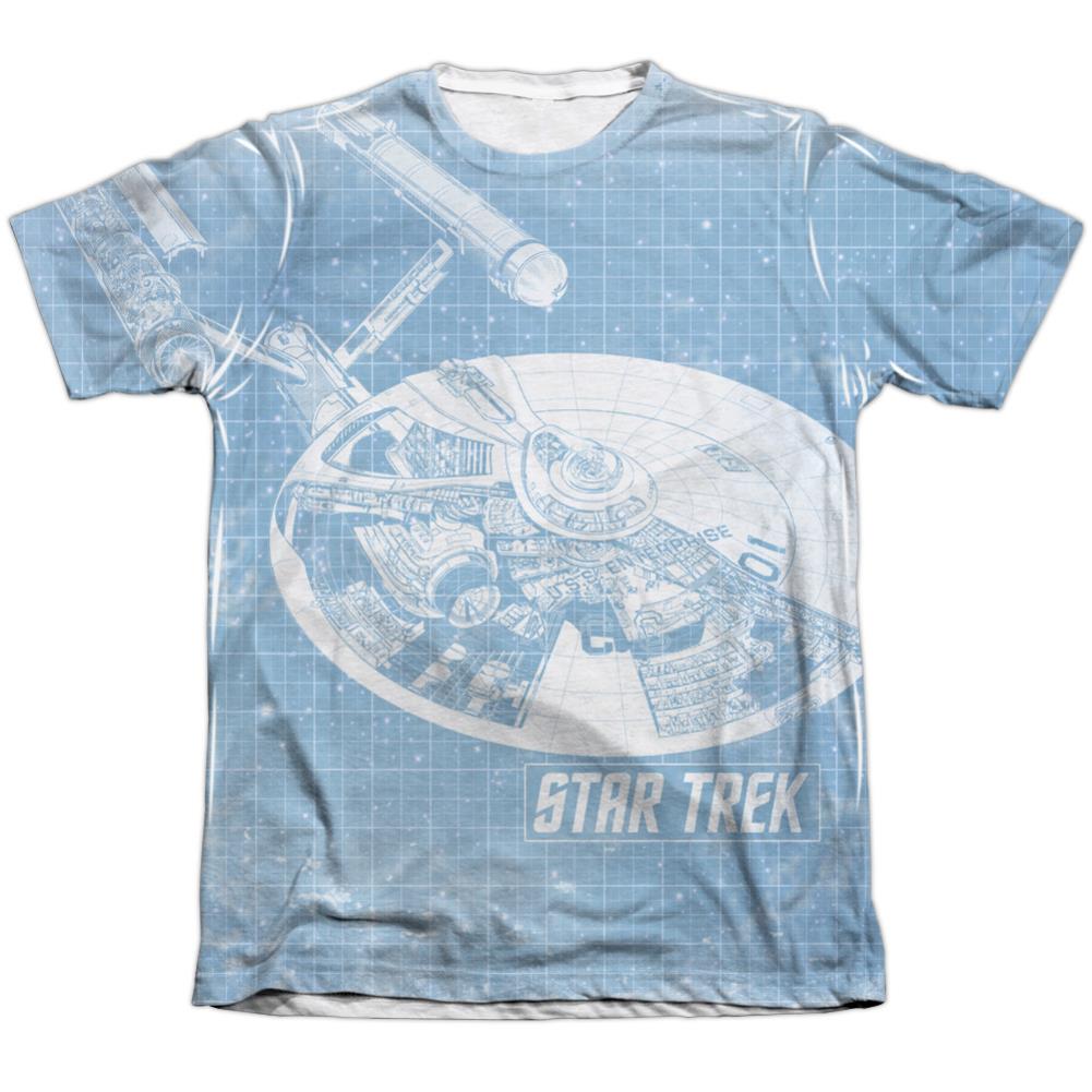 Star Trek Ship's Blueprint Men's Regular Fit Poly Cotton Short-Sleeve T-Shirt
