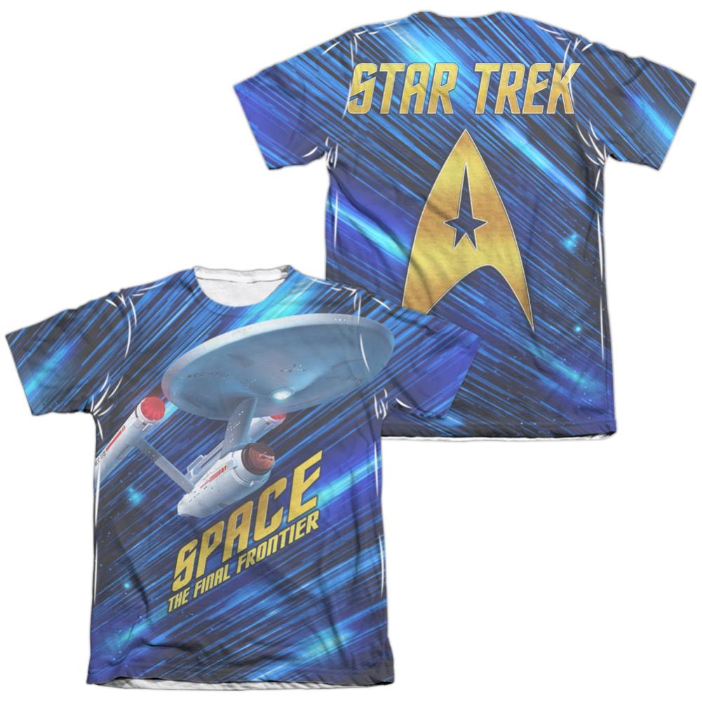 Star Trek Space Frontier (Front/Back Print) Men's Regular Fit Poly Cotton Short-Sleeve T-Shirt