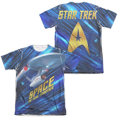 Star Trek Space Frontier (Front/Back Print) Men's Regular Fit Poly Cotton Short-Sleeve T-Shirt