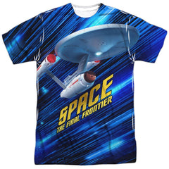 Star Trek Space Frontier Men's Regular Fit Polyester Short-Sleeve T-Shirt