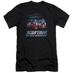 Star Trek Space Group Men's Ultra-Soft 30/1 Cotton Slim Short-Sleeve T-Shirt