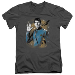 Star Trek Space Prosper Men's 30/1 Cotton Slim V-Neck T-Shirt