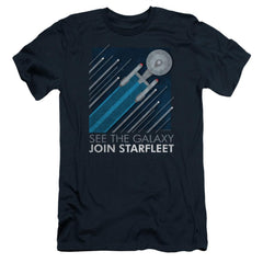 Star Trek Starfleet Recruitment Poster Men's Ultra-Soft 30/1 Cotton Slim Short-Sleeve T-Shirt