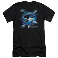Star Trek Starfleet Vessels Men's Ultra-Soft 30/1 Cotton Slim Short-Sleeve T-Shirt