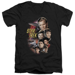 Star Trek The Classic Crew Men's 30/1 Cotton Slim V-Neck T-Shirt