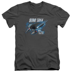 Star Trek The Final Frontier Men's 30/1 Cotton Slim V-Neck T-Shirt