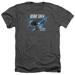 Star Trek The Final Frontier Men's 30/1 Heather 60 40 Poly Short-Sleeve T-Shirt