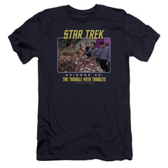 Star Trek The Trouble With Tribbles Men's Ultra-Soft 30/1 Cotton Slim Short-Sleeve T-Shirt
