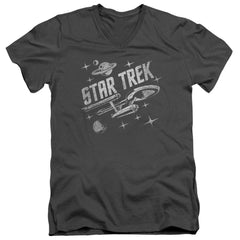 Star Trek Through Space Men's 30/1 Cotton Slim V-Neck T-Shirt
