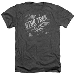 Star Trek Through Space Men's 30/1 Heather 60 40 Poly Short-Sleeve T-Shirt