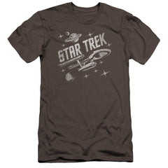Star Trek Through Space Men's Ultra-Soft 30/1 Cotton Slim Short-Sleeve T-Shirt