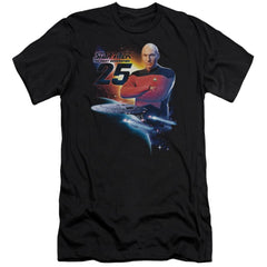 Star Trek TNG 25 Men's Ultra-Soft 30/1 Cotton Slim Short-Sleeve T-Shirt
