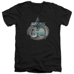 Star Trek TNG 30 Logo Men's 30/1 Cotton Slim V-Neck T-Shirt