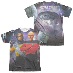 Star Trek TNG (Front/Back Print) Men's Regular Fit Poly Cotton Short-Sleeve T-Shirt