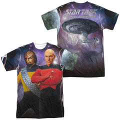 Star Trek TNG (Front/Back Print) Men's Regular Fit Polyester Short-Sleeve T-Shirt
