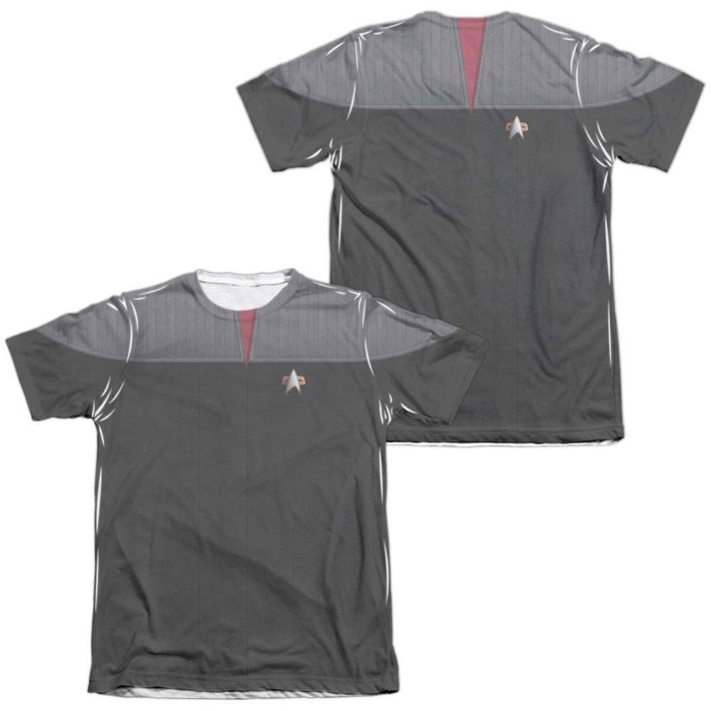 Star Trek TNG Movie Command Uniform (Front/Back Print) Men's Regular Fit Poly Cotton Short-Sleeve T-Shirt