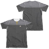 Star Trek TNG Movie Engineering Uniform (Front/Back Print) Men's Regular Fit Poly Cotton Short-Sleeve T-Shirt