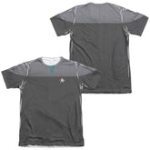 Star Trek TNG Movie Science Uniform (Front/Back Print) Men's Regular Fit Poly Cotton Short-Sleeve T-Shirt